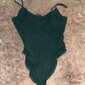 SHEIN Dark Green Corset Bodysuit